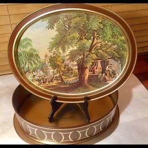 VTG Sunshine Biscuit Tin Oval Riser Removable Lid